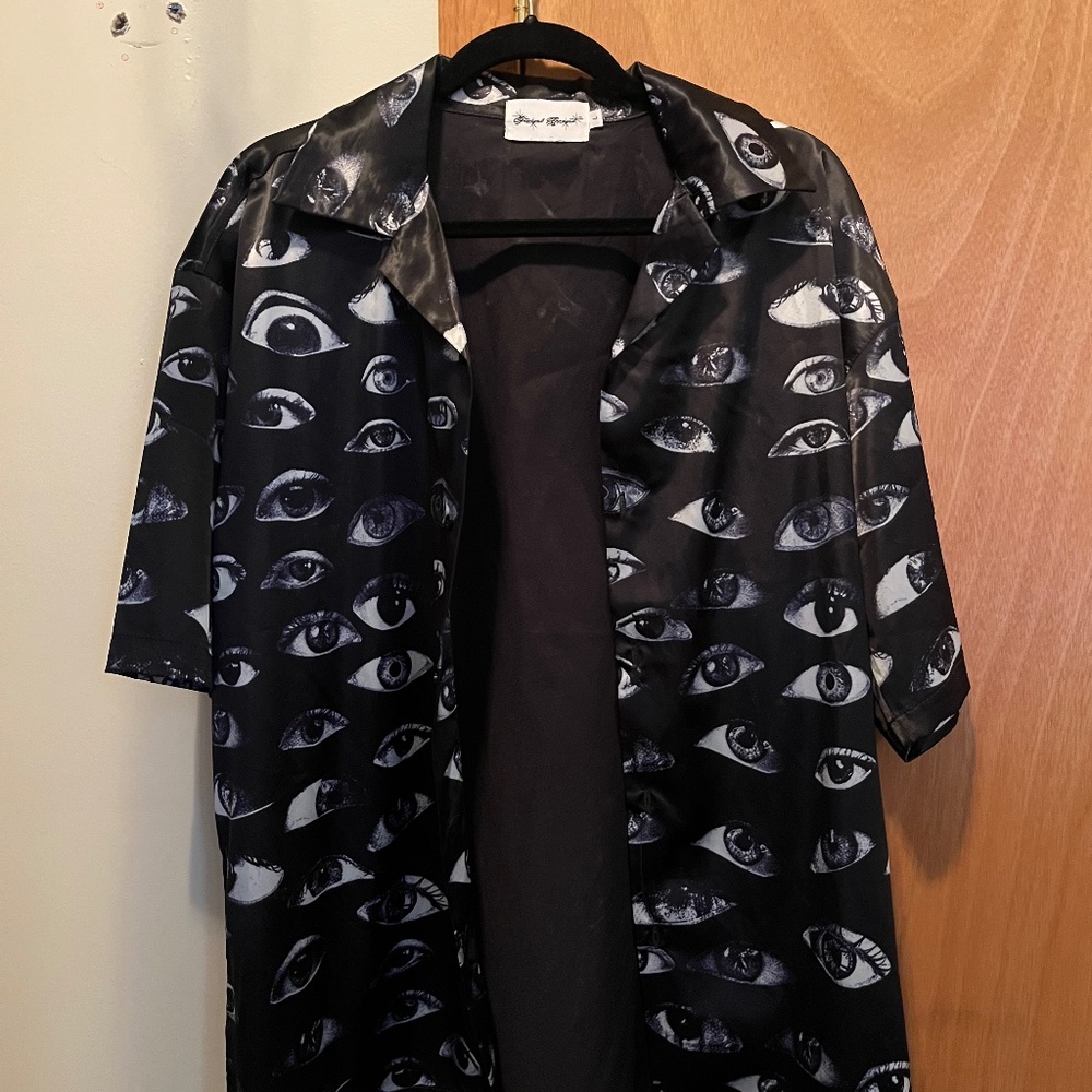 Funeral Apparel - “Paranoid” Satin Button Up - SIZE LARGE